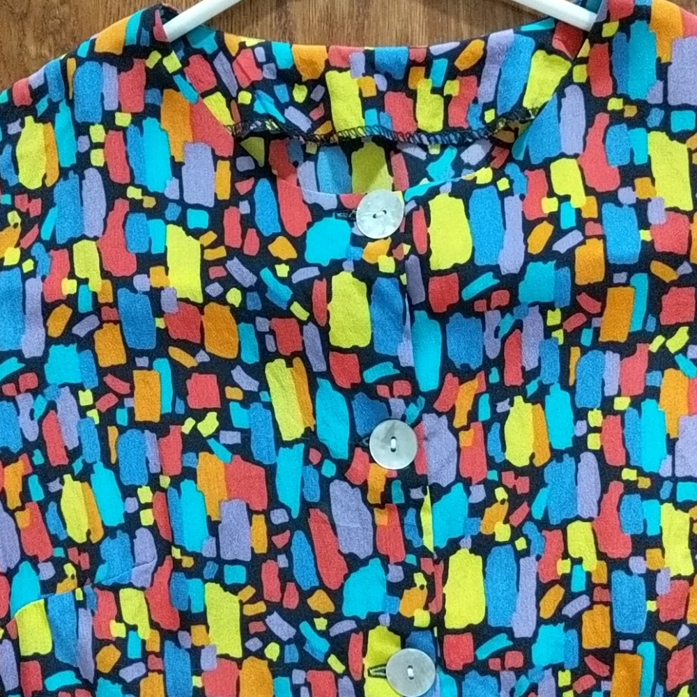 Women's Colorful Buttoned Blouse